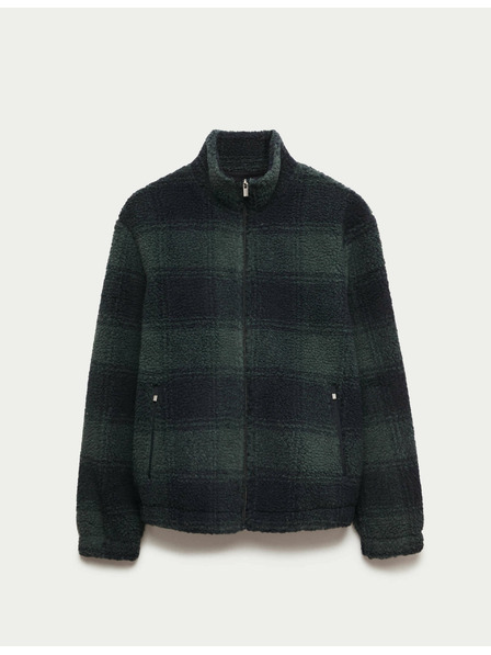 Marks & Spencer Fleece-Jacquard-Jacke mit Reißverschluss und Karomuster Marks & Spencer navy