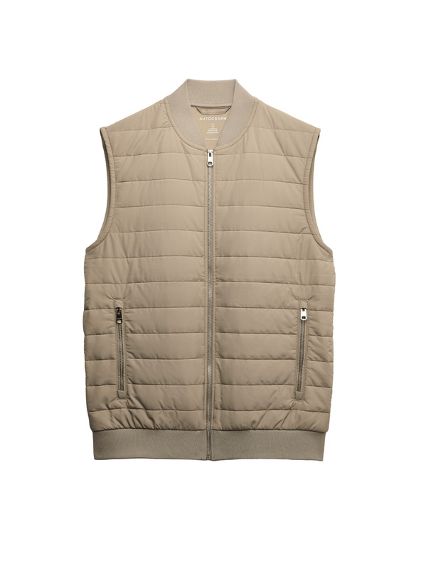 Marks & Spencer Gesteppte Weste mit Reißverschluss, mit Stormwear™ Technologie und hohem Baumwollanteil Marks & Spencer beige