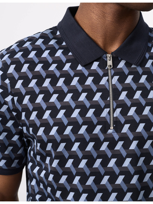 Marks & Spencer Poloshirt mit geometrischem Muster aus reiner Supima® Baumwolle von Marks & Spencer in Blau