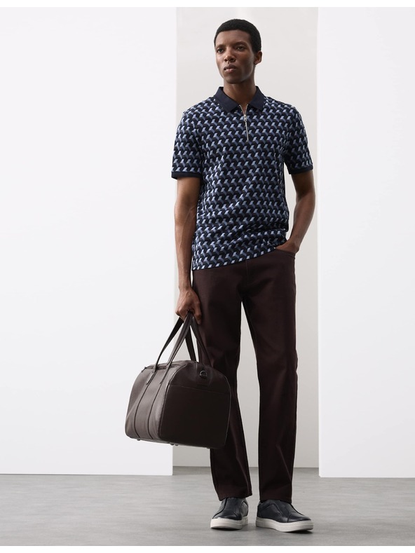 Marks & Spencer Poloshirt mit geometrischem Muster aus reiner Supima® Baumwolle von Marks & Spencer in Blau