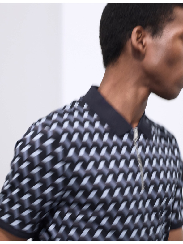 Marks & Spencer Poloshirt mit geometrischem Muster aus reiner Supima® Baumwolle von Marks & Spencer in Blau