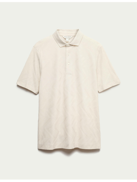 Marks & Spencer Poloshirt mit geometrischem Muster, 100% Baumwolle von Marks & Spencer in Creme