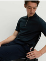 Marks & Spencer Jacquard-Poloshirt mit hohem Baumwollanteil und Reißverschluss von Marks & Spencer in Marineblau