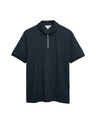 Marks & Spencer Jacquard-Poloshirt mit hohem Baumwollanteil und Reißverschluss von Marks & Spencer in Marineblau