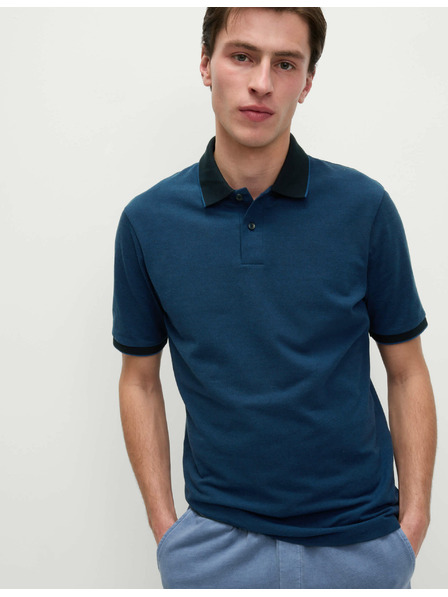 Marks & Spencer Piqué-Poloshirt mit hervorgehobenen Kanten The Ultimate Marks & Spencer blau