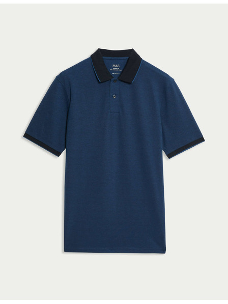 Marks & Spencer Piqué-Poloshirt mit hervorgehobenen Kanten The Ultimate Marks & Spencer blau