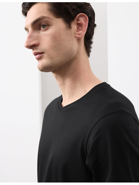 Marks & Spencer V-Ausschnitt T-Shirt aus reiner Supima® Baumwolle von Marks & Spencer, schwarz