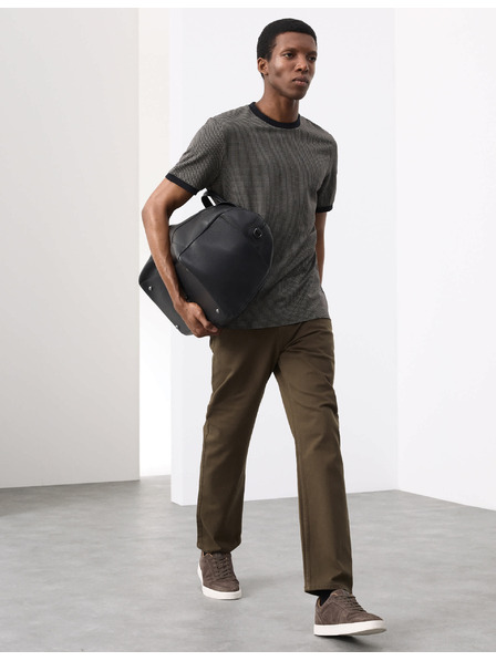 Marks & Spencer Jacquard-T-Shirt aus reiner Baumwolle von Marks & Spencer, schwarz