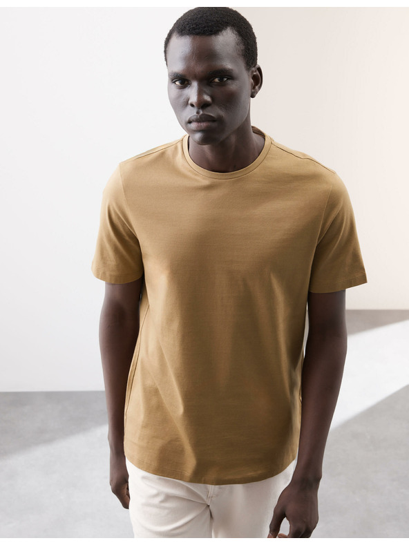 Marks & Spencer T-Shirt aus Premium-Baumwolle, Slim Fit von Marks & Spencer, braun