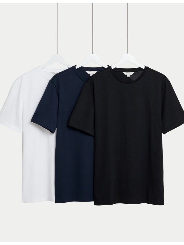 Marks & Spencer T-Shirt aus reiner Supima® Baumwolle, 3er-Pack von Marks & Spencer, marineblau