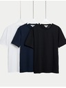 Marks & Spencer T-Shirt aus reiner Supima® Baumwolle, 3er-Pack von Marks & Spencer, marineblau