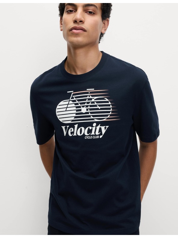 Marks & Spencer T-Shirt aus reiner Baumwolle mit Radsport-Motiv von Marks & Spencer, marineblau