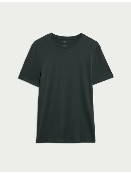 Marks & Spencer T-Shirt mit Rundhalsausschnitt aus reiner Baumwolle von Marks & Spencer, grün