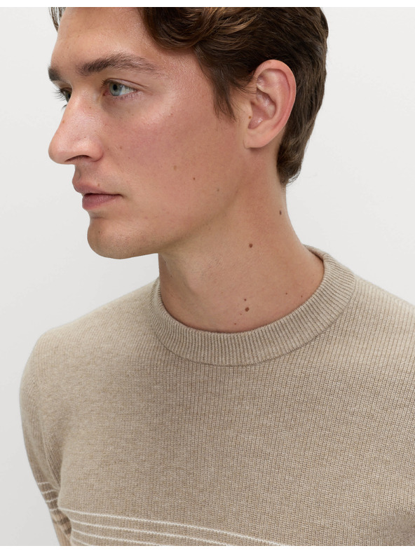 Marks & Spencer Gerippter gestreifter Pullover aus Baumwoll-Mix von Marks & Spencer mehrfarbig