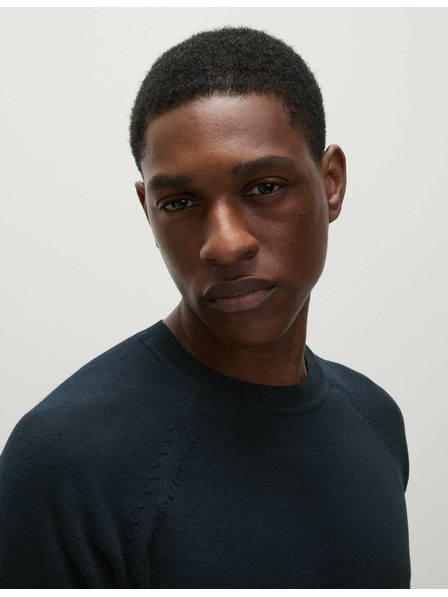 Marks & Spencer Pullover aus reiner Baumwolle, mit Rundhalsausschnitt von Marks & Spencer marineblau