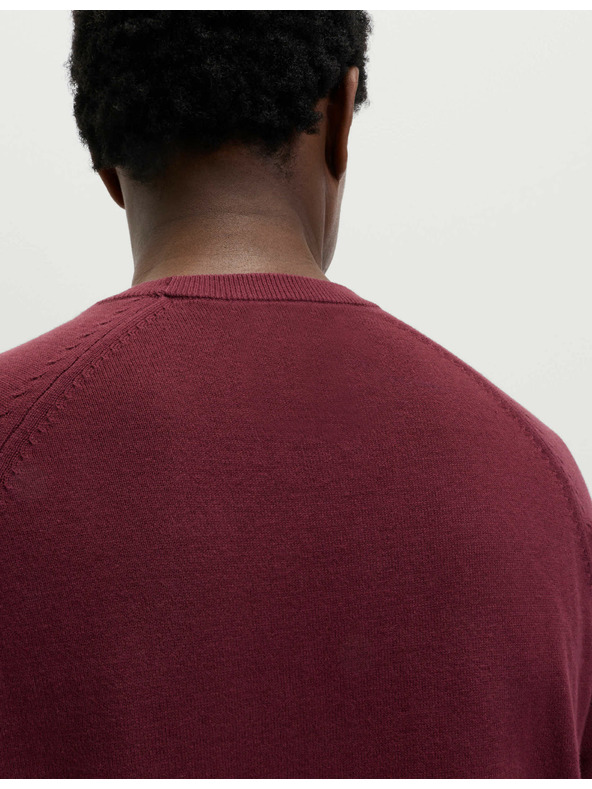 Marks & Spencer Pullover aus reiner Baumwolle, mit Rundhalsausschnitt von Marks & Spencer rot