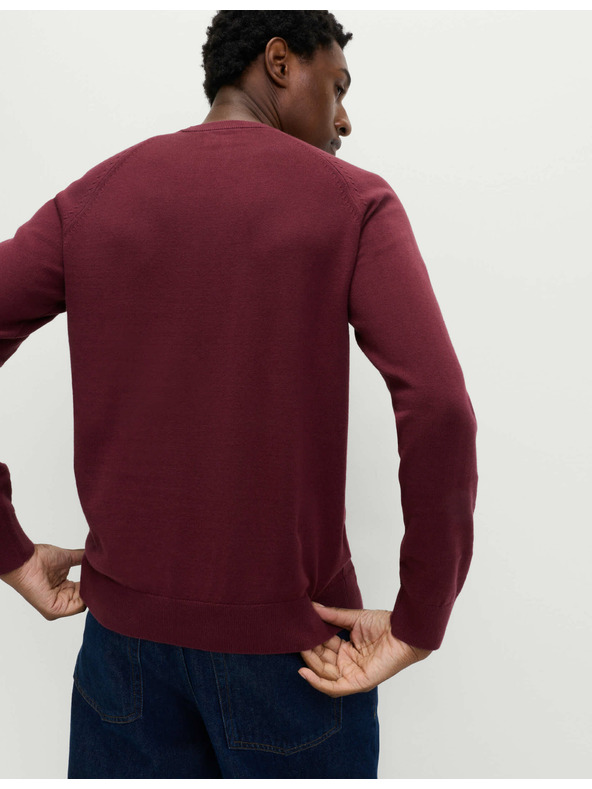 Marks & Spencer Pullover aus reiner Baumwolle, mit Rundhalsausschnitt von Marks & Spencer rot