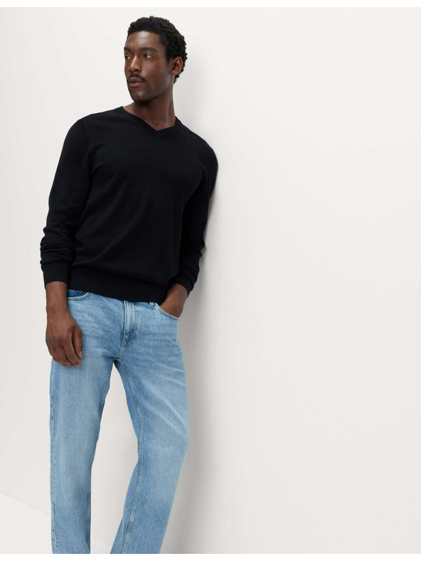 Marks & Spencer V-Ausschnitt-Pullover aus reiner Baumwolle Marks & Spencer schwarz