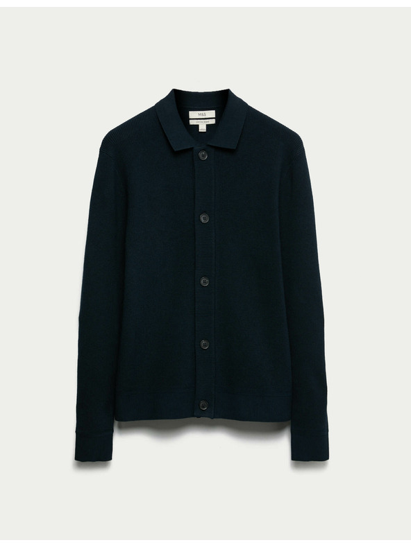 Marks & Spencer Strickjacke aus Baumwoll-Mix von Marks & Spencer marineblau
