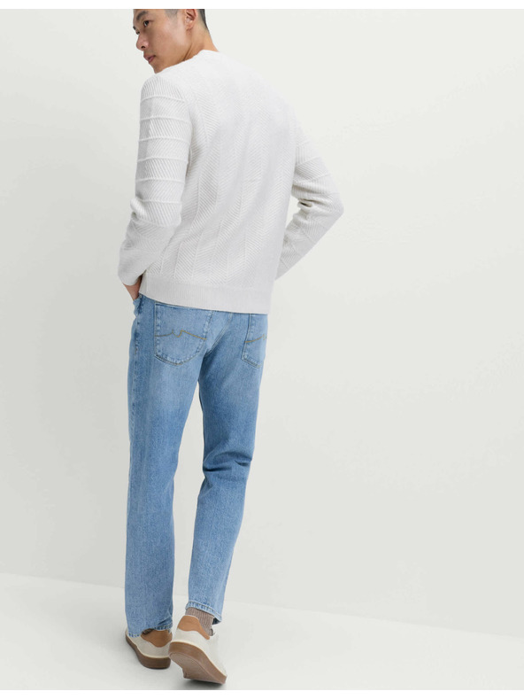 Marks & Spencer Strickjacke mit Zickzackmuster, V-Ausschnitt und Wolle von Marks & Spencer creme