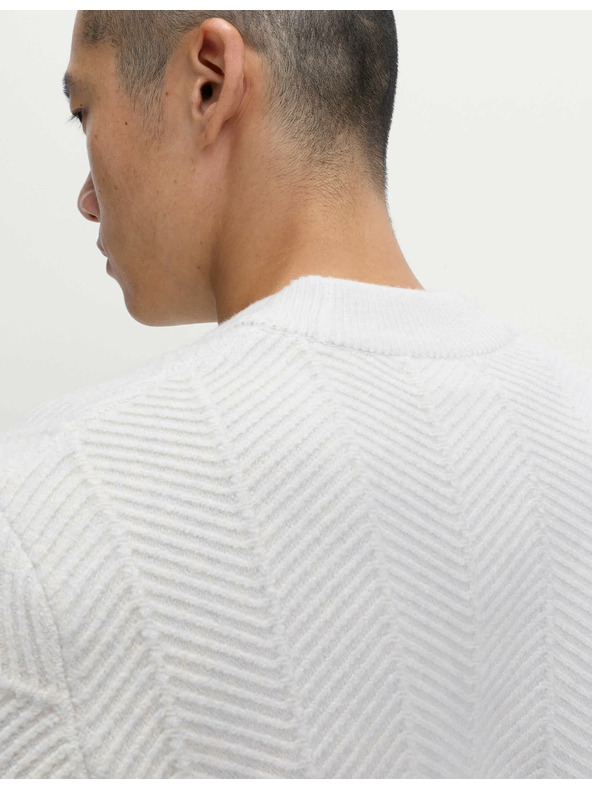 Marks & Spencer Strickjacke mit Zickzackmuster, V-Ausschnitt und Wolle von Marks & Spencer creme