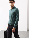 Marks & Spencer Kurzer Pullover mit Reißverschluss aus reiner, extrafeiner Merinowolle Marks & Spencer grün