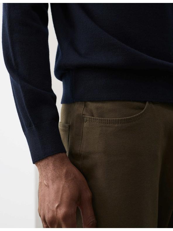 Marks & Spencer Pullover mit kurzem Reißverschluss aus reiner, extra feiner Merinowolle von Marks & Spencer marineblau