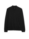 Marks & Spencer Pullover mit kurzem Reißverschluss aus reiner, extra feiner Merinowolle von Marks & Spencer schwarz