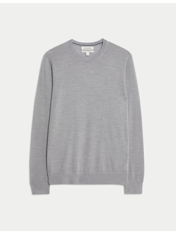 Marks & Spencer Pullover aus reiner, besonders feiner Merinowolle von Marks & Spencer grau