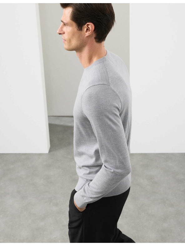 Marks & Spencer Pullover aus reiner, besonders feiner Merinowolle von Marks & Spencer grau