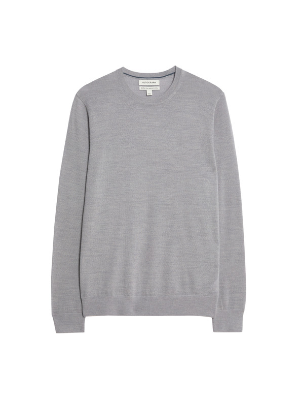 Marks & Spencer Pullover aus reiner, besonders feiner Merinowolle von Marks & Spencer grau