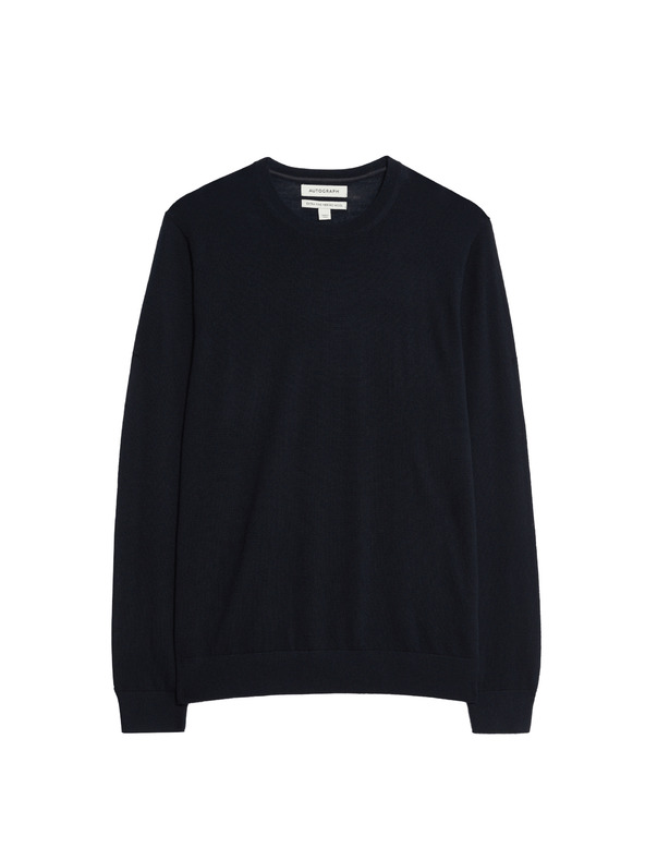 Marks & Spencer Pullover aus reiner, besonders feiner Merinowolle von Marks & Spencer marineblau