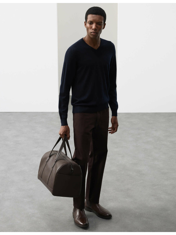 Marks & Spencer V-Ausschnitt Pullover aus reiner, besonders feiner Merinowolle von Marks & Spencer marineblau