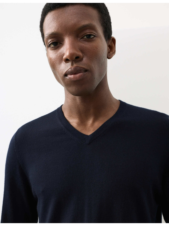 Marks & Spencer V-Ausschnitt Pullover aus reiner, besonders feiner Merinowolle von Marks & Spencer marineblau