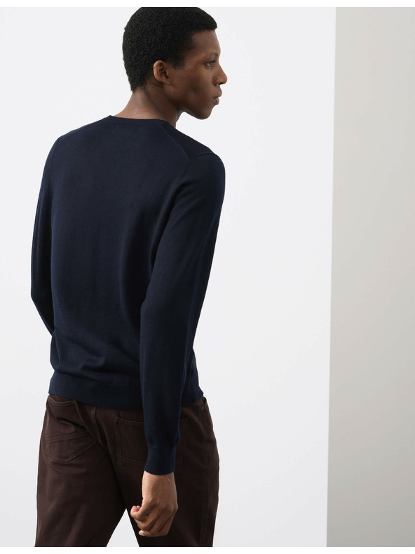 Marks & Spencer V-Ausschnitt Pullover aus reiner, besonders feiner Merinowolle von Marks & Spencer marineblau