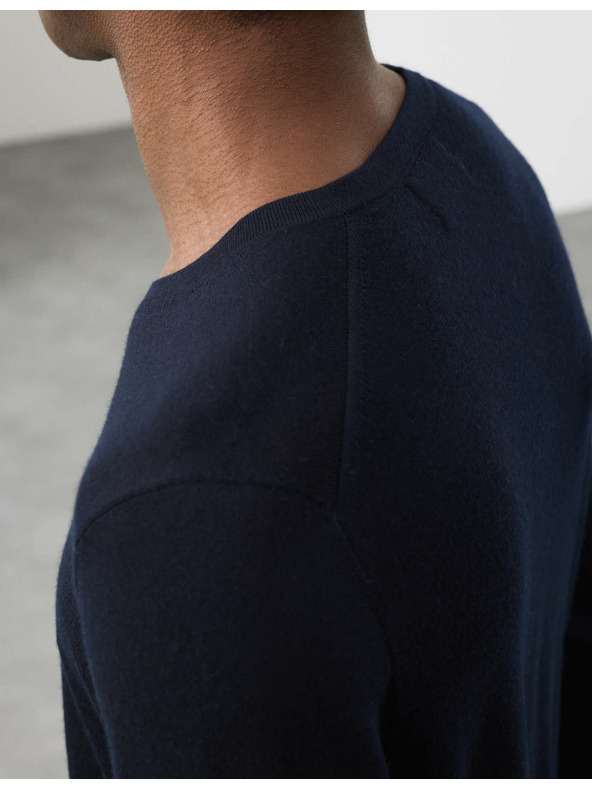 Marks & Spencer V-Ausschnitt Pullover aus reiner, besonders feiner Merinowolle von Marks & Spencer marineblau