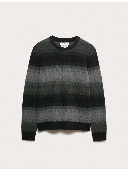 Marks & Spencer Super weicher gestreifter Pullover mit Rundhalsausschnitt und Wolle Marks & Spencer grün