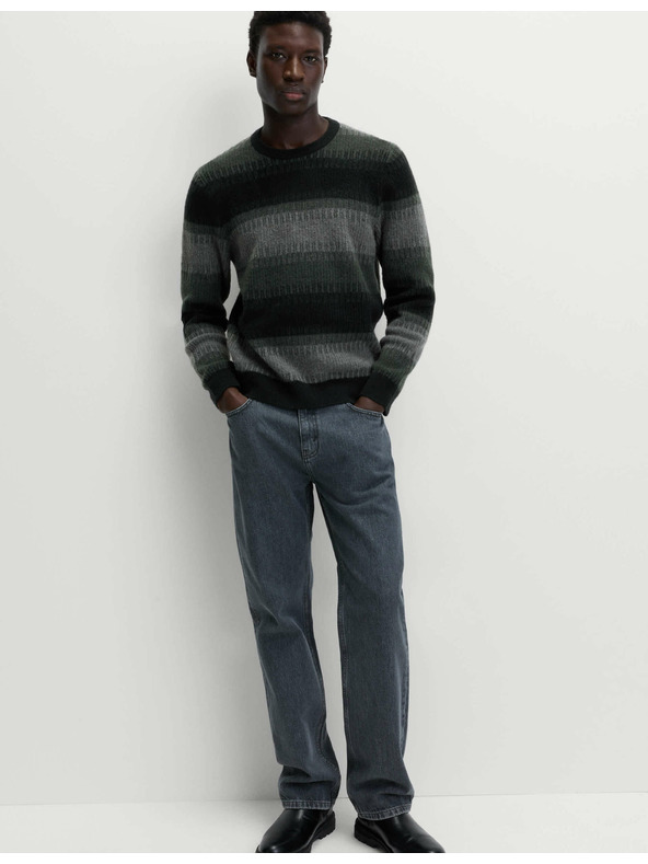 Marks & Spencer Super weicher gestreifter Pullover mit Rundhalsausschnitt und Wolle Marks & Spencer grün