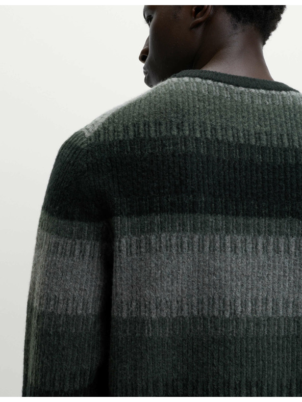 Marks & Spencer Super weicher gestreifter Pullover mit Rundhalsausschnitt und Wolle Marks & Spencer grün