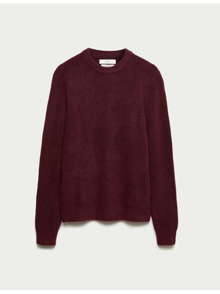 Marks & Spencer Gerippter Pullover mit Rundhals, aus extrem weicher Wollmischung Marks & Spencer rot