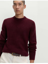 Marks & Spencer Gerippter Pullover mit Rundhals, aus extrem weicher Wollmischung Marks & Spencer rot