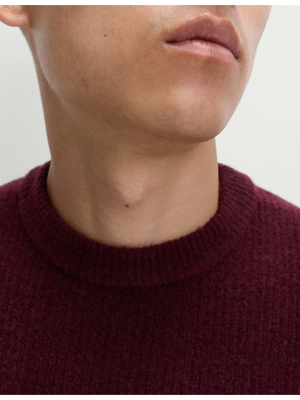 Marks & Spencer Gerippter Pullover mit Rundhals, aus extrem weicher Wollmischung Marks & Spencer rot