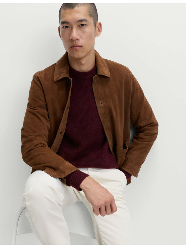 Marks & Spencer Gerippter Pullover mit Rundhals, aus extrem weicher Wollmischung Marks & Spencer rot