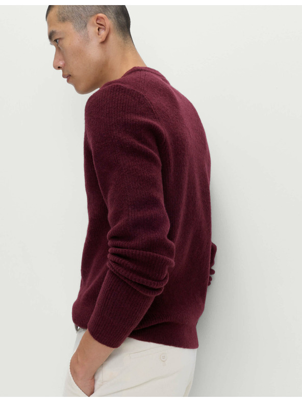 Marks & Spencer Gerippter Pullover mit Rundhals, aus extrem weicher Wollmischung Marks & Spencer rot