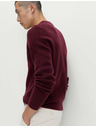 Marks & Spencer Gerippter Pullover mit Rundhals, aus extrem weicher Wollmischung Marks & Spencer rot