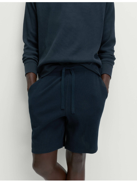 Marks & Spencer Lounge-Shorts aus reiner Baumwolle mit Waffeltextur von Marks & Spencer in marineblau