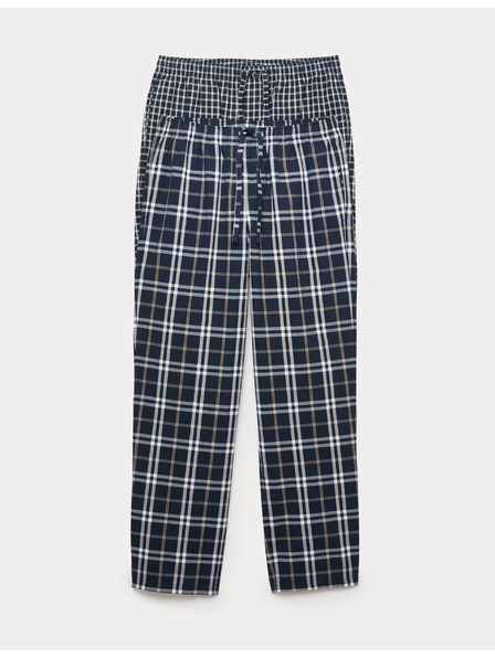Marks & Spencer Karierte Pyjama-Hose aus reiner Baumwolle, 2er-Pack von Marks & Spencer in marineblau