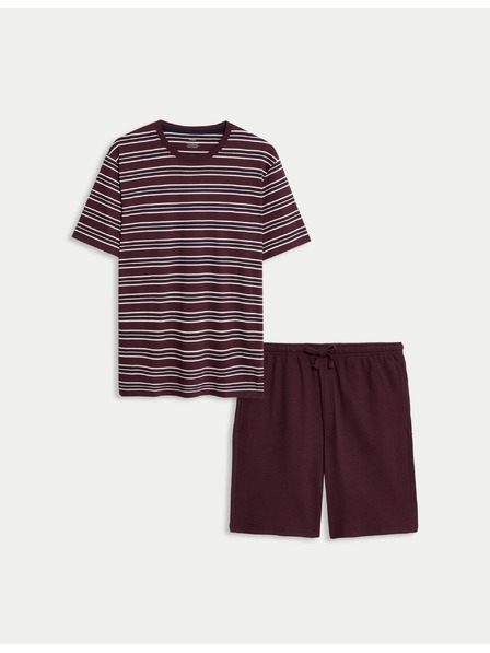 Marks & Spencer Pyjama-Garnitur aus reiner Baumwolle mit Waffeltextur von Marks & Spencer in rot