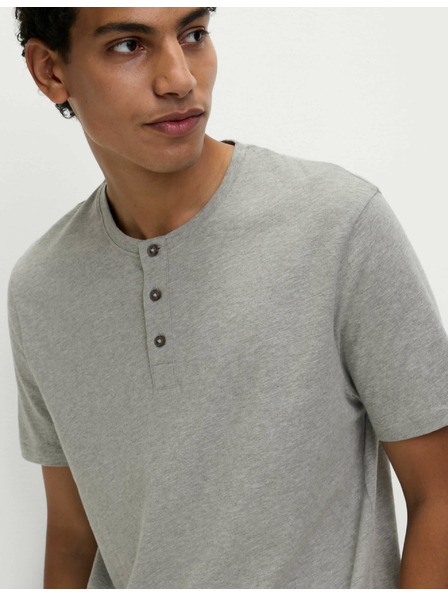 Marks & Spencer Karierte Pyjama-Garnitur aus reiner Baumwolle mit Ausschnitt von Marks & Spencer in grau