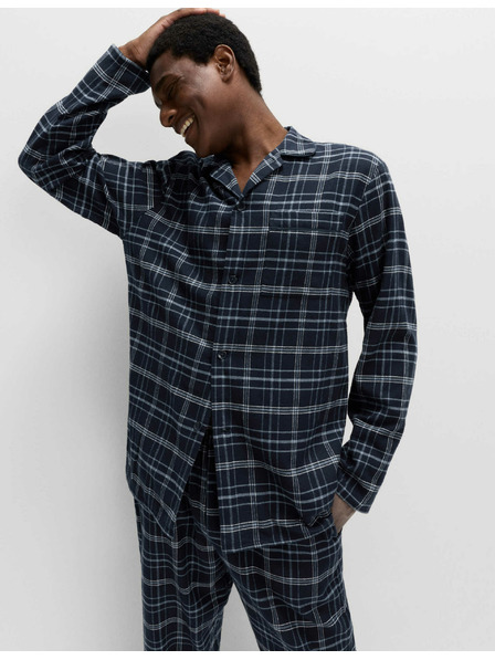 Marks & Spencer Karierte Pyjama-Garnitur aus gebürsteter Baumwolle von Marks & Spencer in marineblau